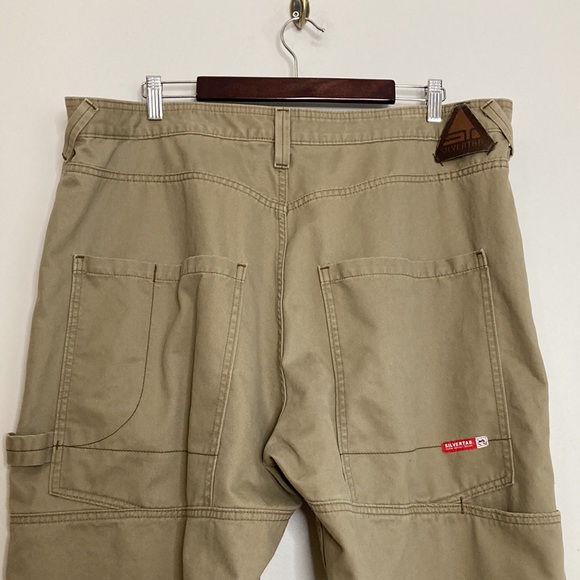 Vintage Levi's Silvertab Pants Mens 40 x 32 Beige Tan Wide Leg Carpenter Y2K - Picture 9 of 16